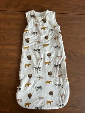 Kyte White Kids Pajama Sleep Sack with Farm Animal Print 1.0 TOG